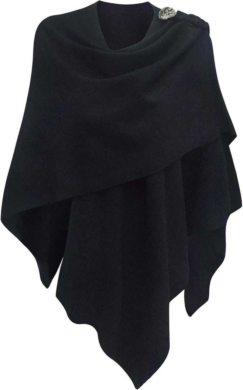 Puli Womens Large Cross Front Poncho Sweater Wrap Topper Knitted Elegant Shawls Cape for Fall Winter - Image 1